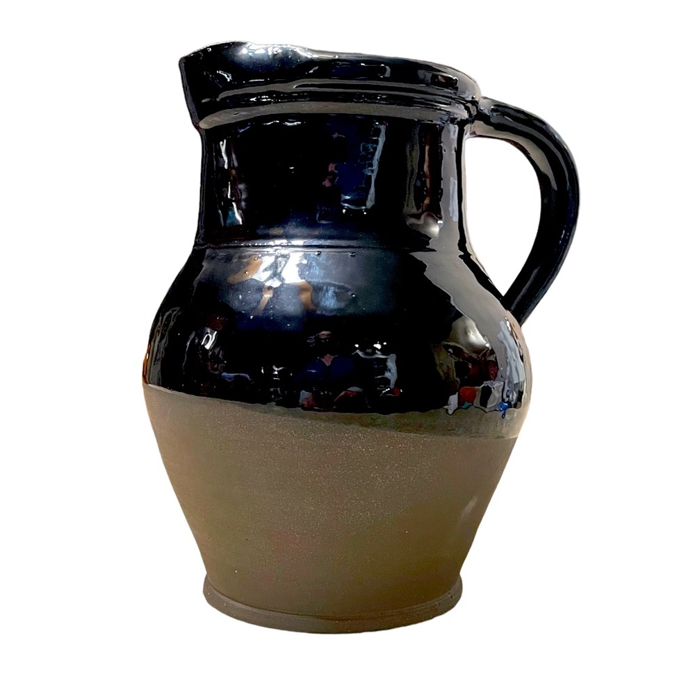 Greg Laplaca Handmade Pottery Jug  Pitcher Black Brown Gorgeous Piece